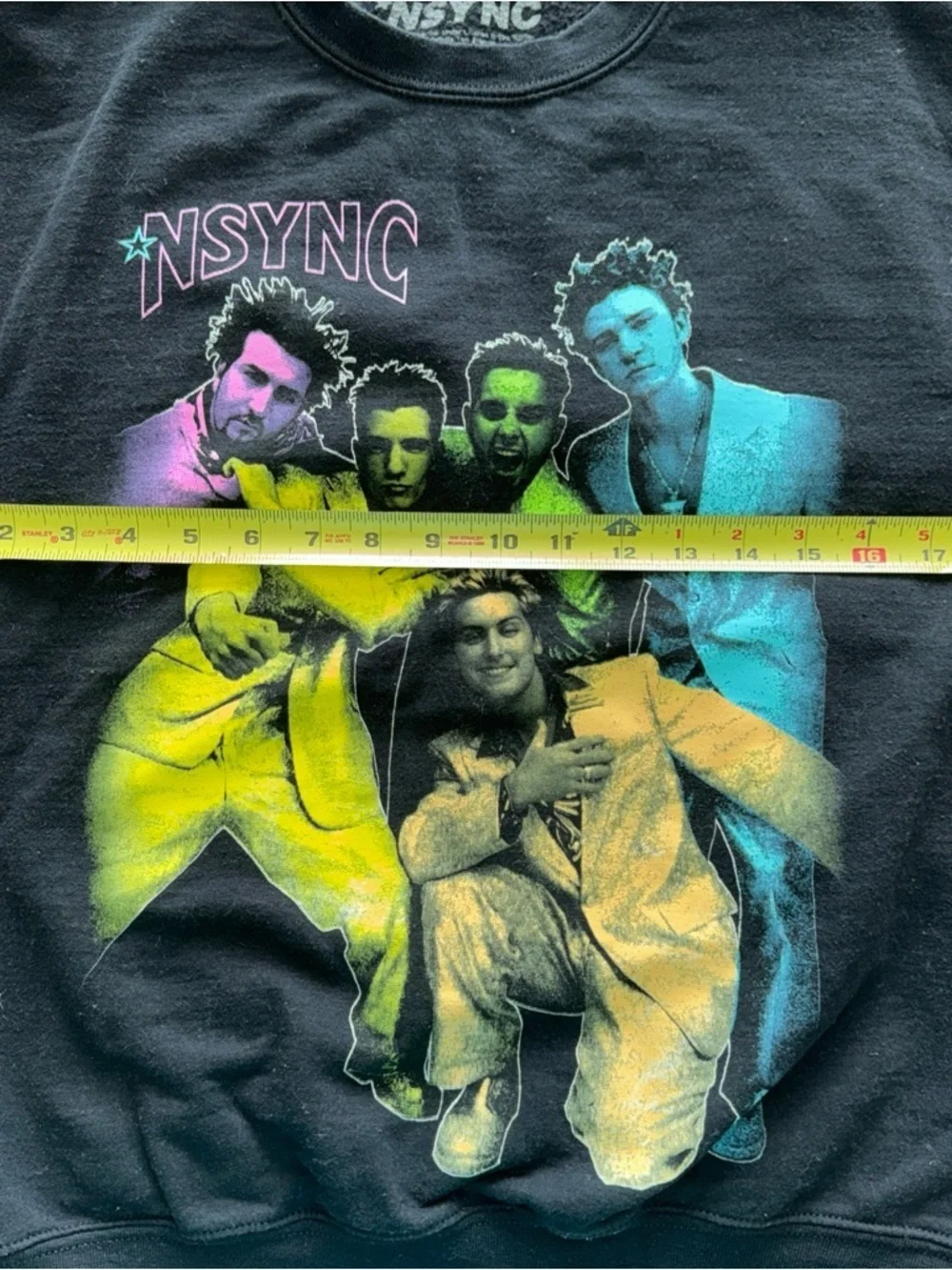 NSYNC Sweatshirt Adult Small Neon & Black Justin Timberlake Lance Bass